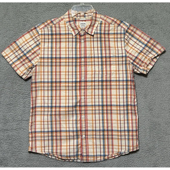 Prana Other - Prana Shirt L Benton Short Sleeve Button Down Plaid Standard Fit Organic Cotton
